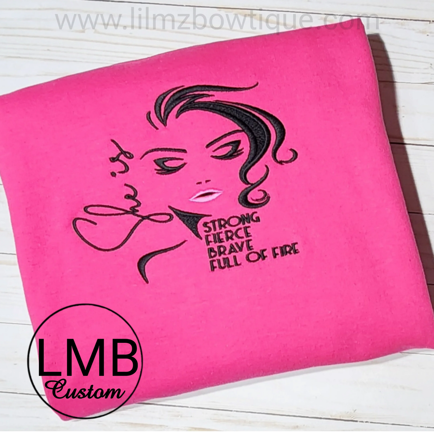 Embroider She is Strong Adult Sweatshirt - Lil Mz Bowtique