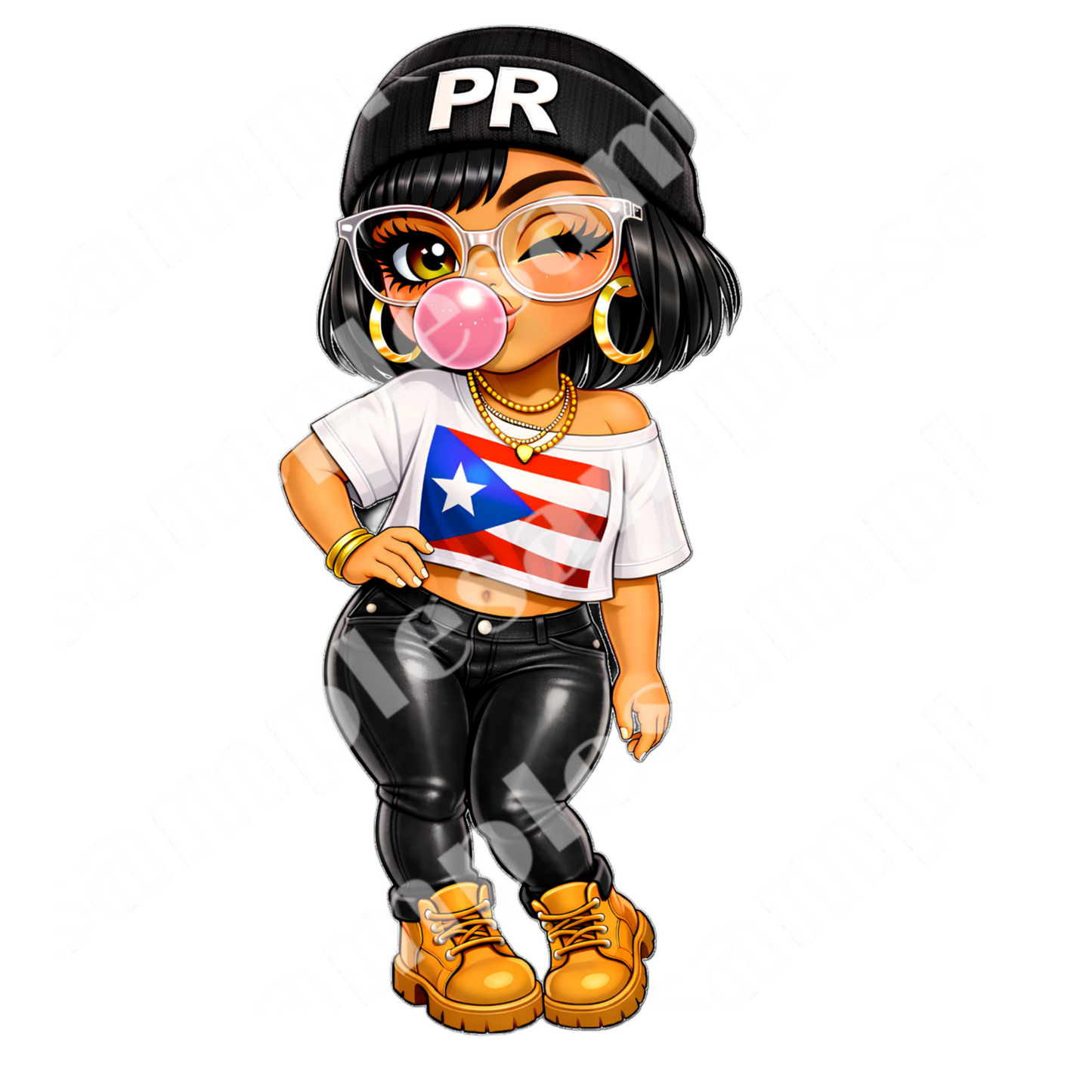 PR Chibi Girl 5 Sticker Designs (Digital product)
