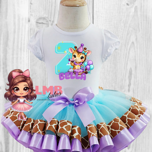 Cute Giraffe Birthday Tutu Outfit