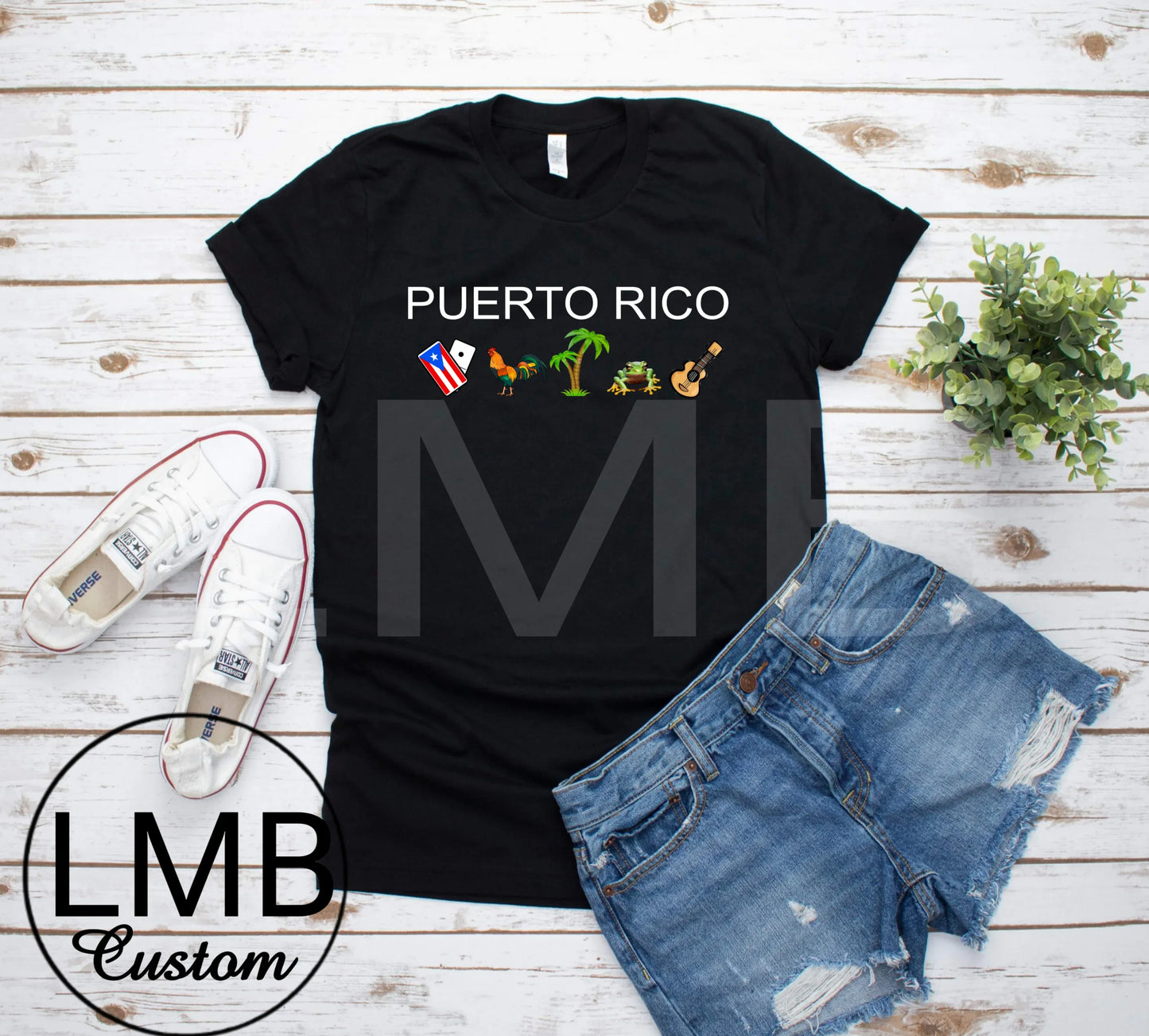 Puerto Rico Black Shirt Only - Lil Mz Bowtique