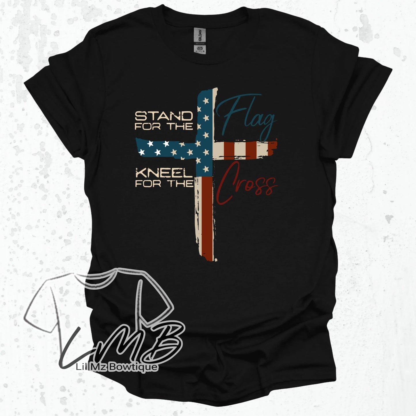 Christian Flag Cross Adult T-Shirt - Lil Mz Bowtique