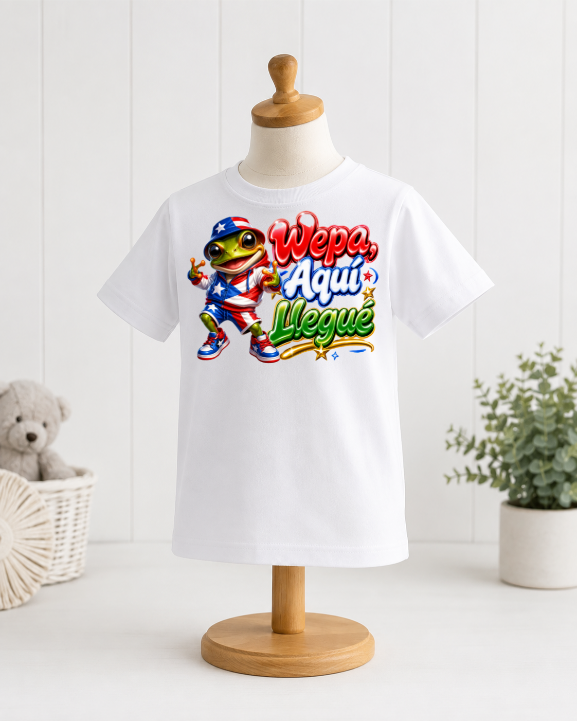 Wepa Aquí Llegué Kids Puerto Rican Coquí T-Shirt – Boricua Youth Graphic Tee