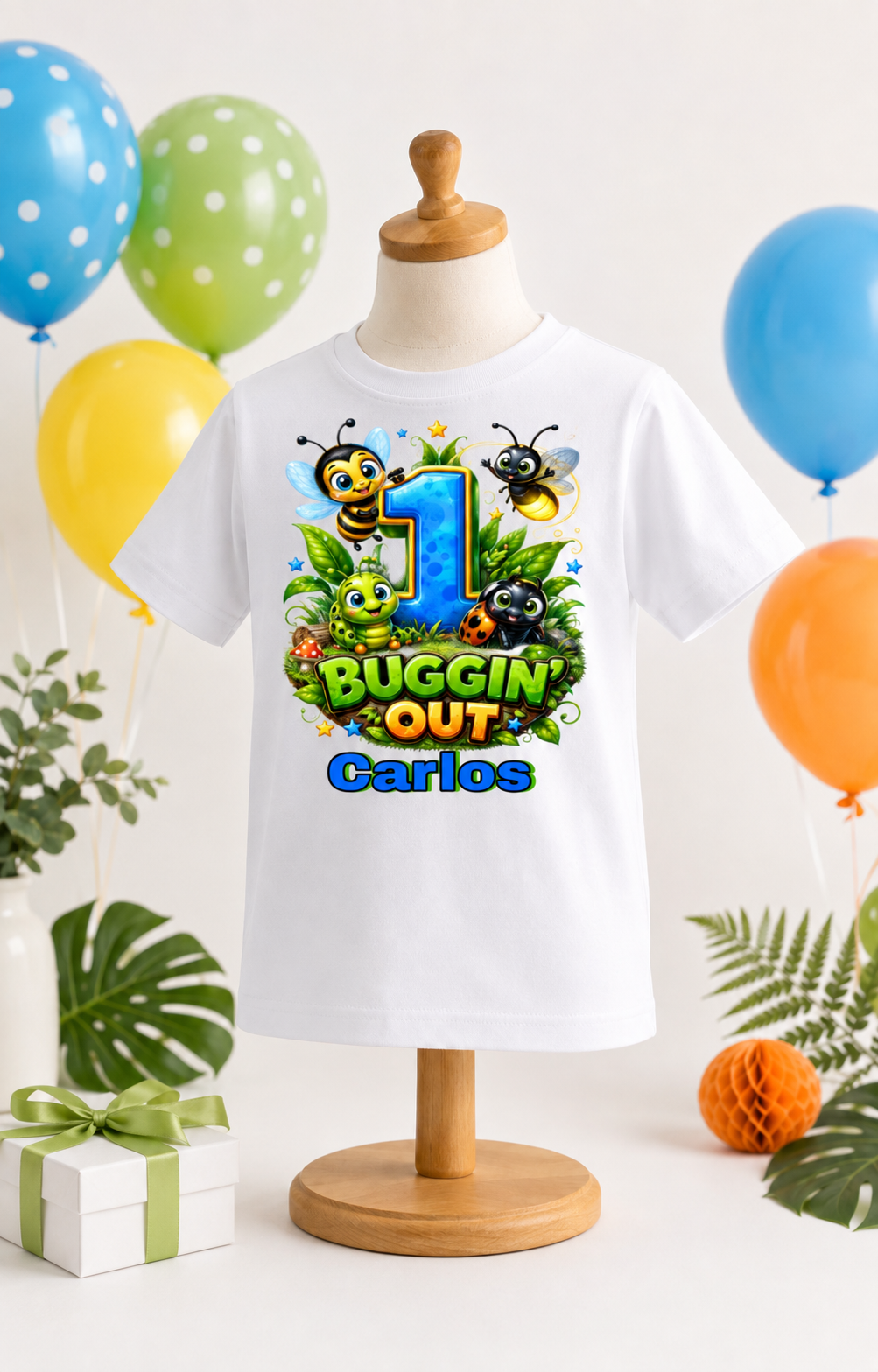 Personalized Bug 1st Birthday Shirt for Boys – Buggin’ Out Custom Name Toddler Tee