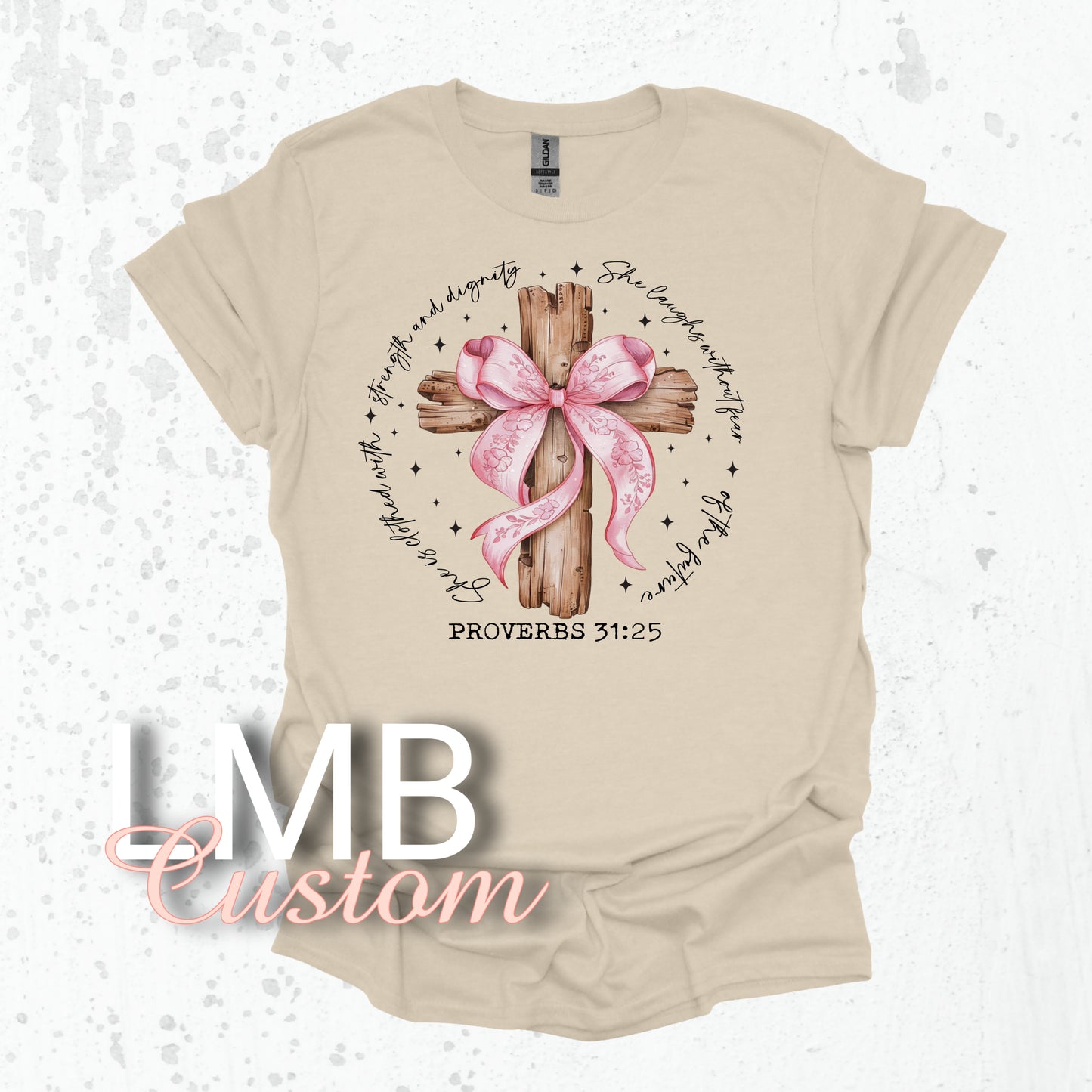 Pink Bow Cross Christian Shirt