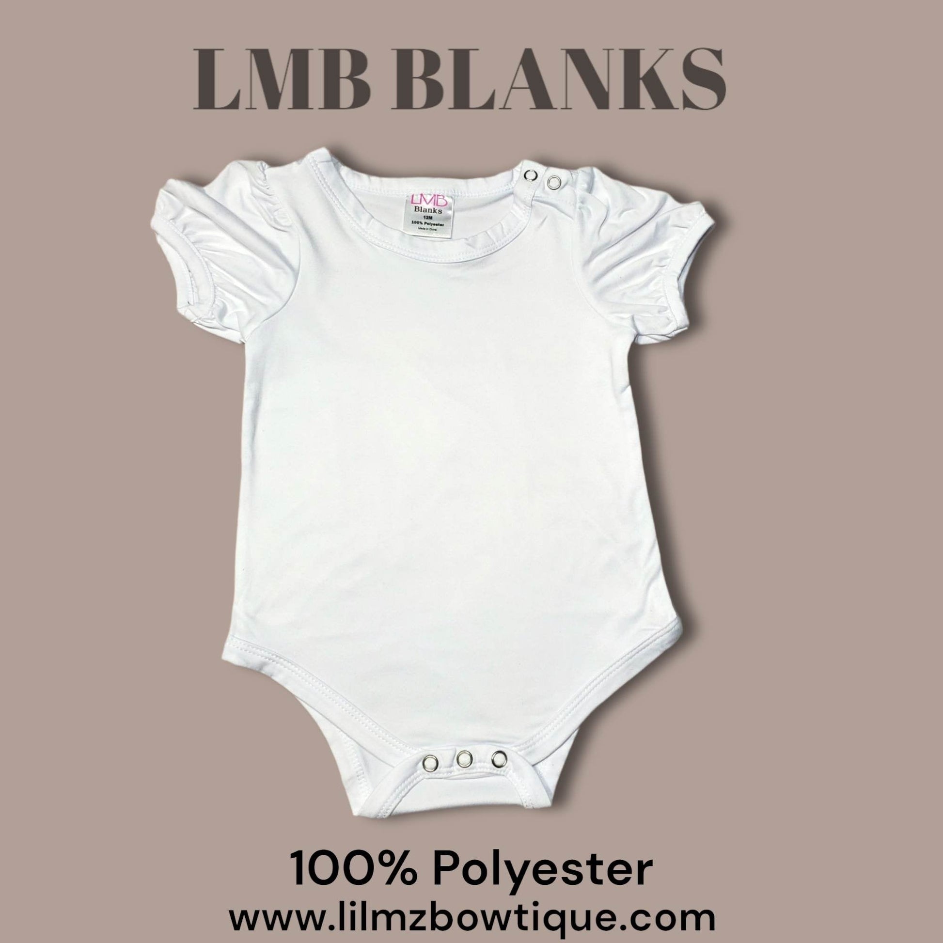 RTS 100% polyester white puff sleeve bodysuit for girls, soft and comfortable