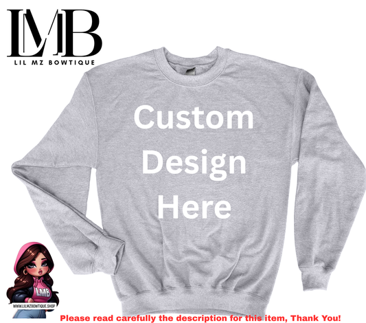 Custom grey sweatshirt with customizable design option for businesses and celebrations