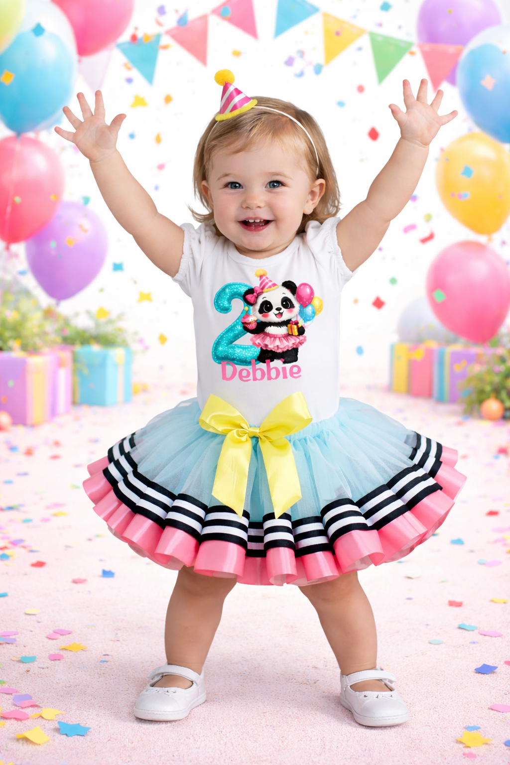 Cute Panda Bear Birthday Tutu Outfit Set