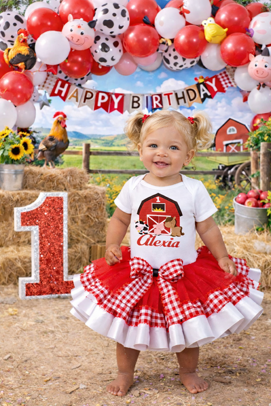 Farm Theme Birthday Tutu Outfit Set