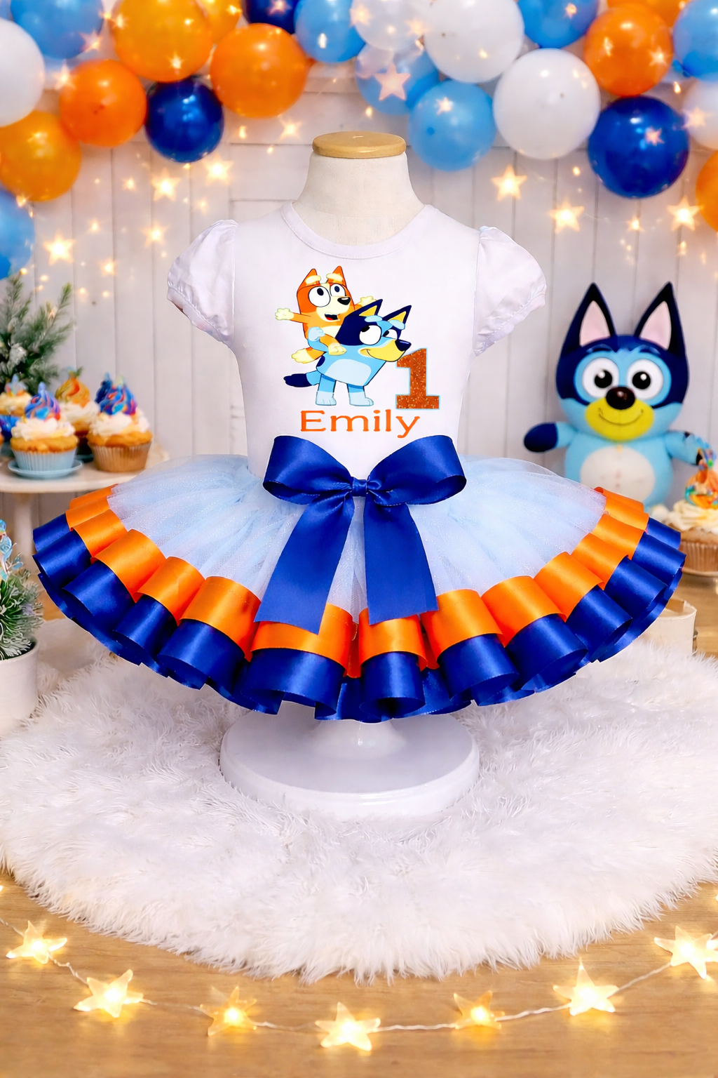 Inspired Bluey Puppy Birthday Tutu Outfit for Girls 