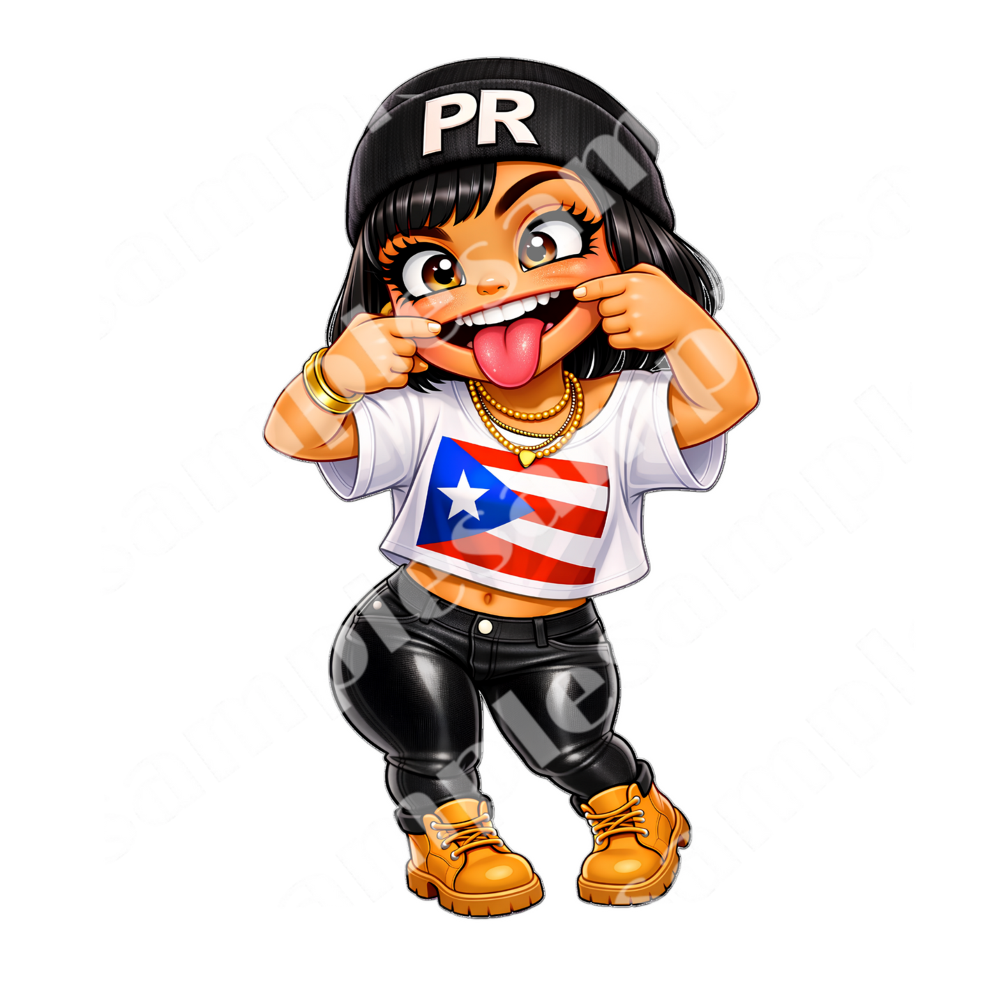 PR Chibi Girl 5 Sticker Designs (Digital product)