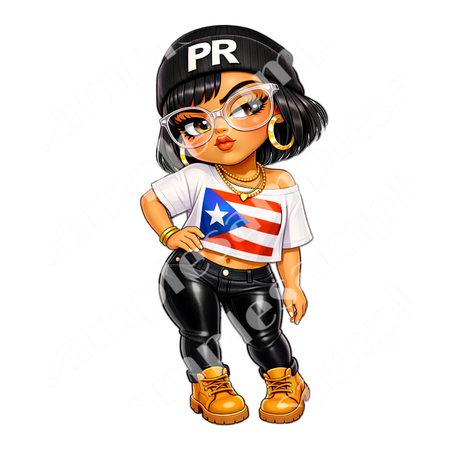 PR Chibi Girl 5 Sticker Designs (Digital product)