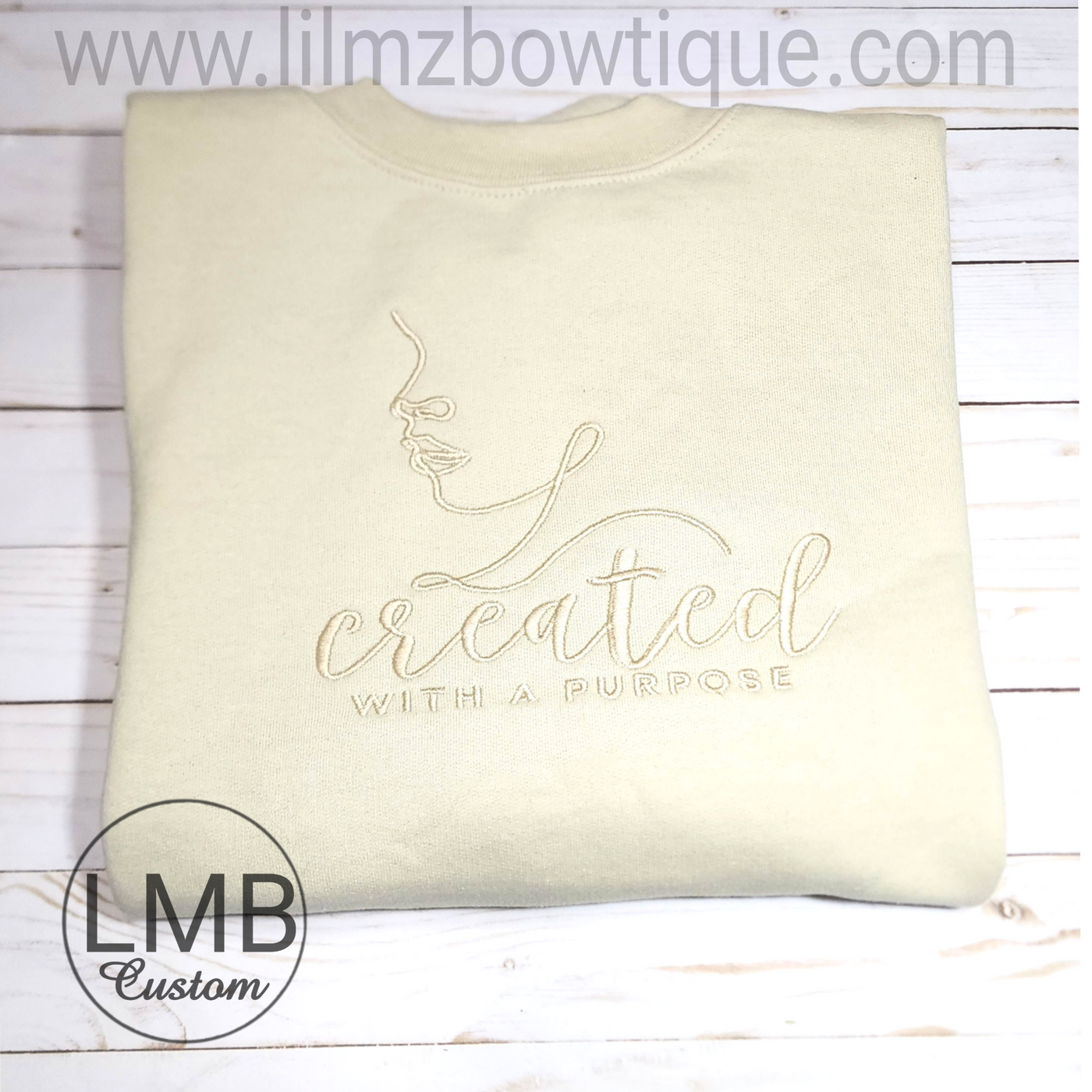Embroider Created with a purpose Adult Sweatshirt  image 1