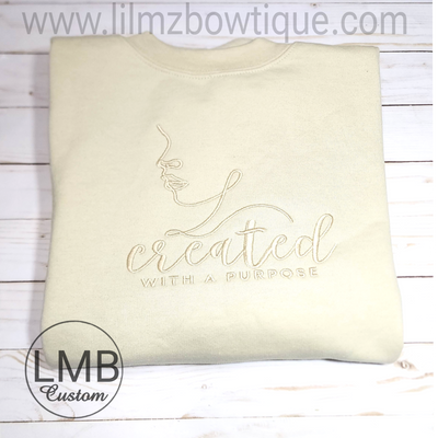 Embroider Created with a purpose Adult Sweatshirt  image 1