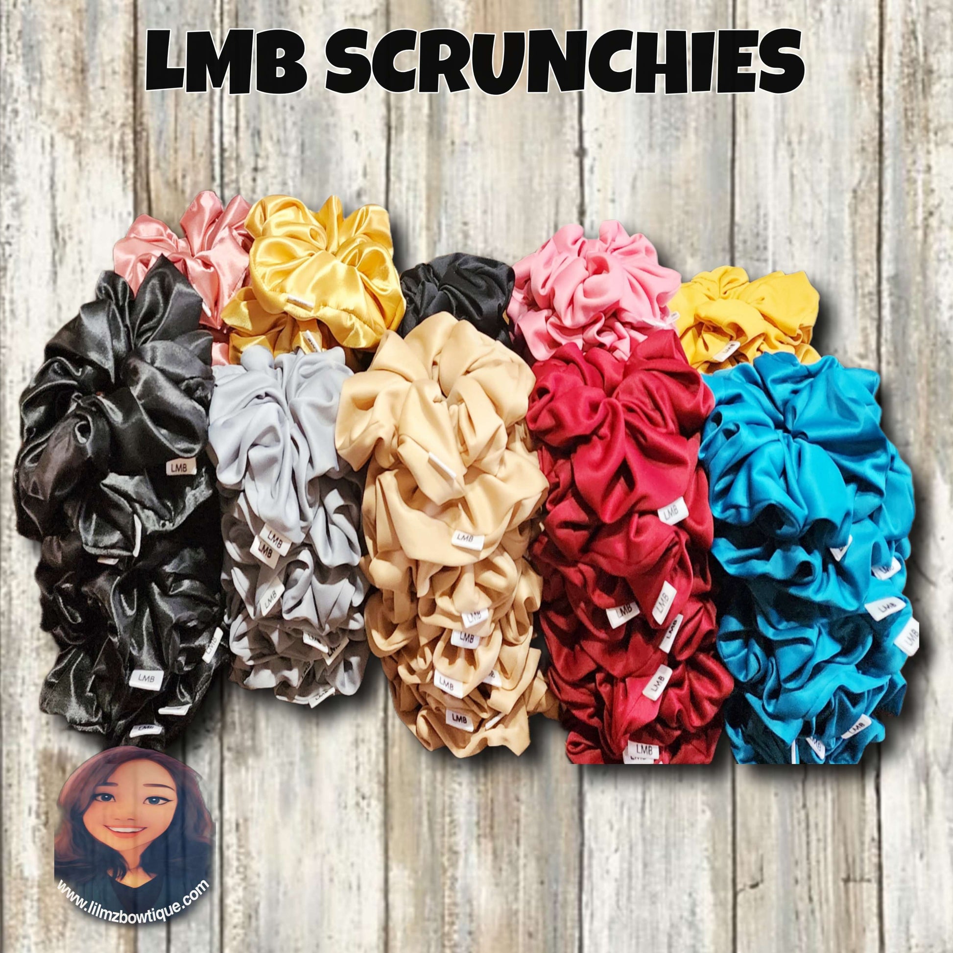 Colorful XL knit scrunchies made of lightweight smooth fabric 
