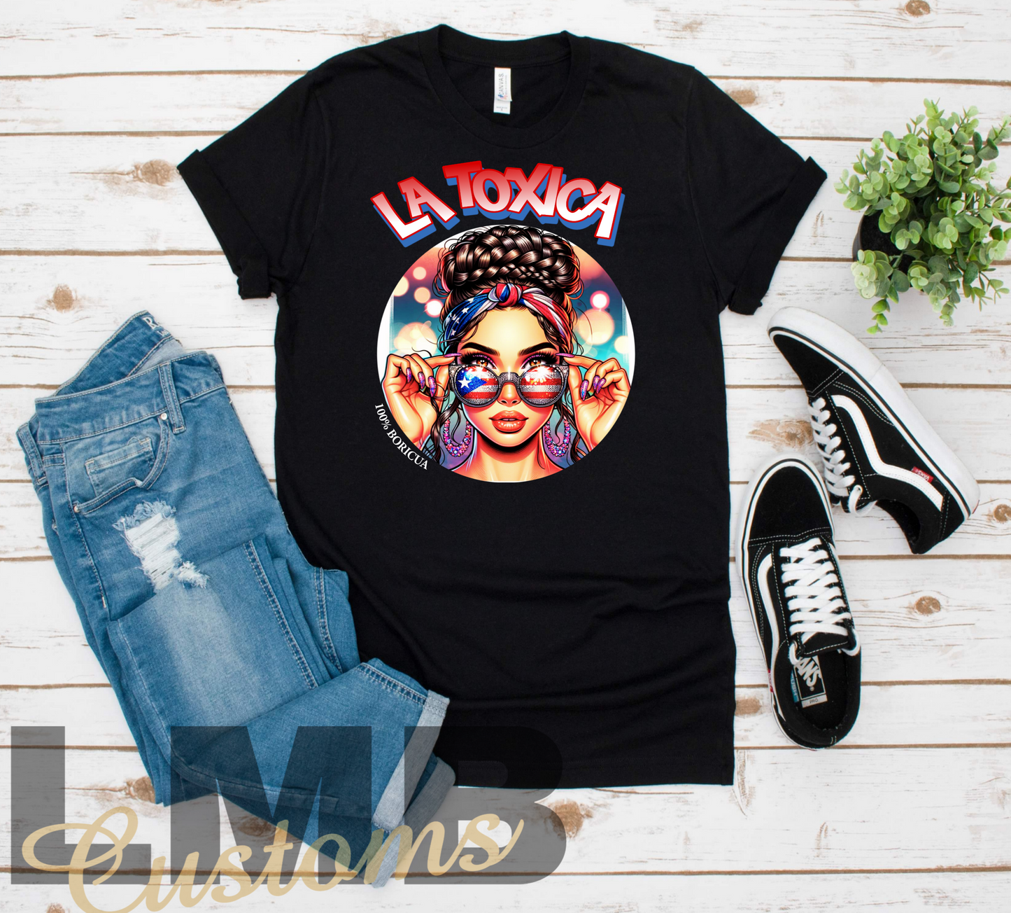 La Toxica Adult T-Shirt black unisex shirt with vibrant graphic design and soft cotton blend fabric