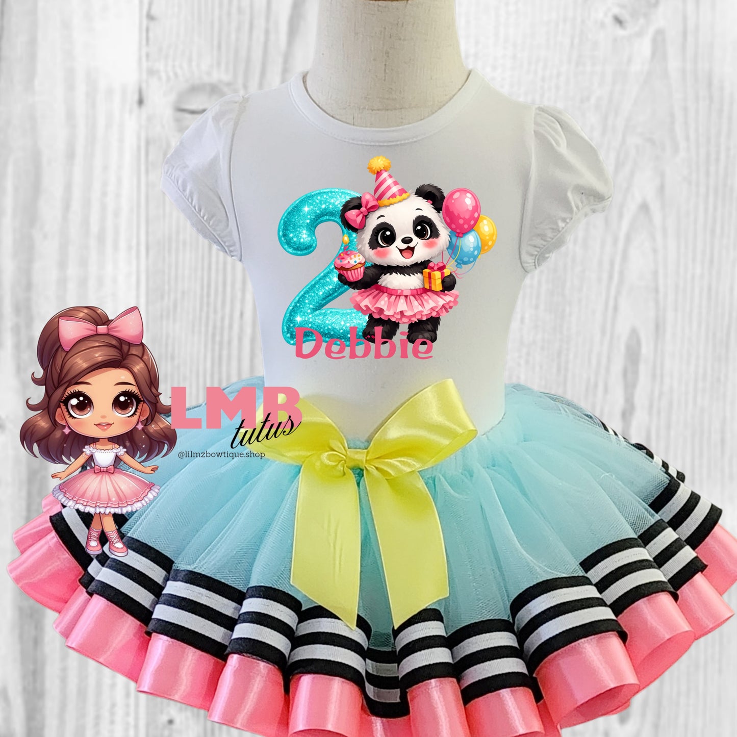 Cute Panda Birthday Tutu Outfit