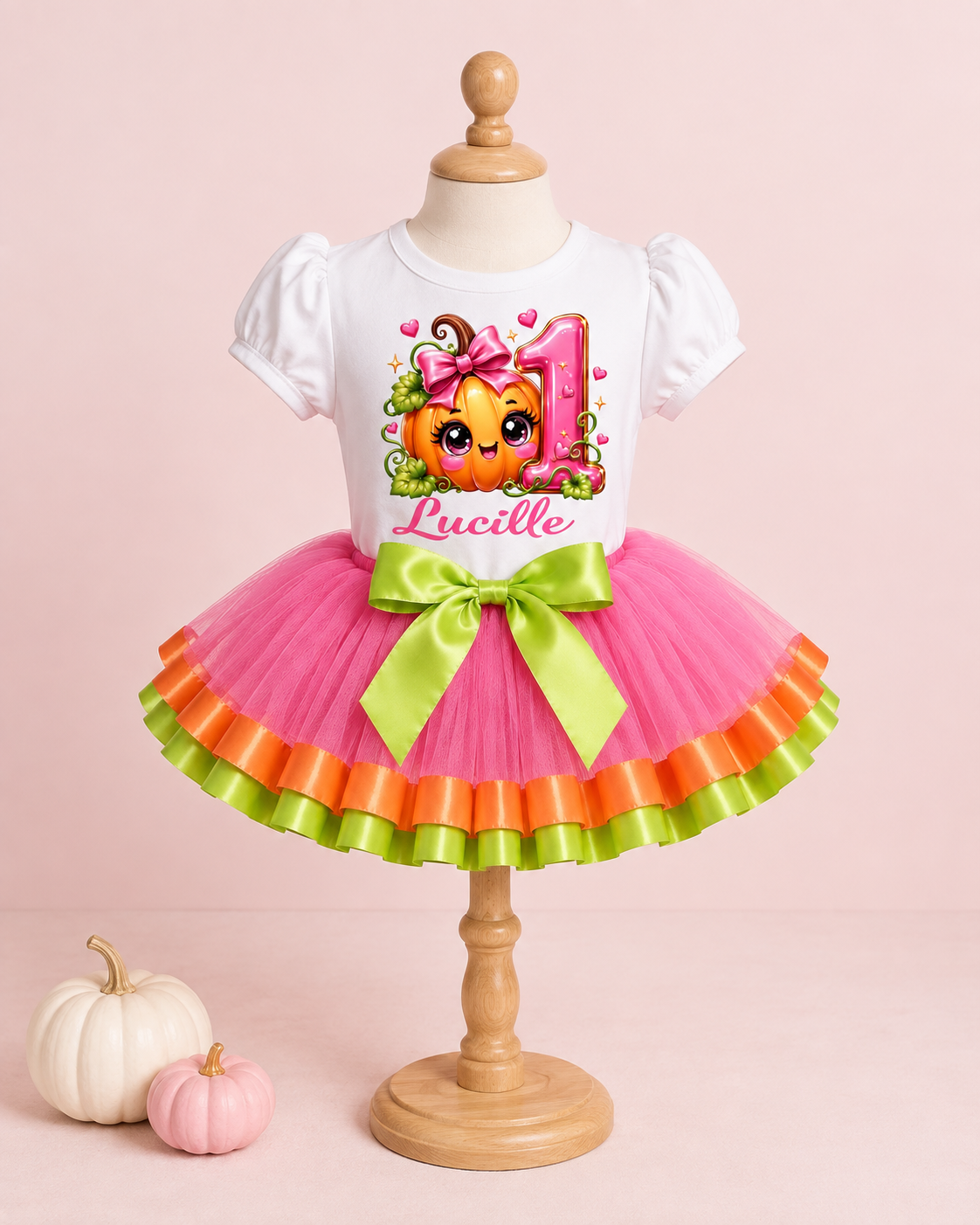 Pumpkin 1st Birthday Tutu Outfit – Personalized Fall Birthday Set