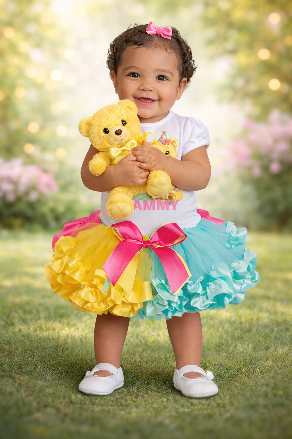 Cute Bear Theme Birthday Ruffled Tutu Outfit