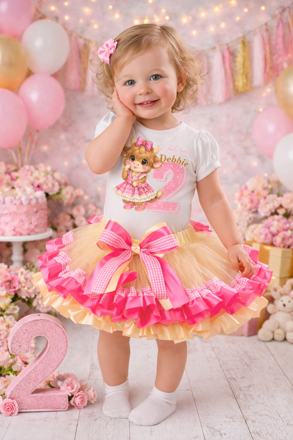 Cute Highland Cow Ruffle Tutu Outfit Set