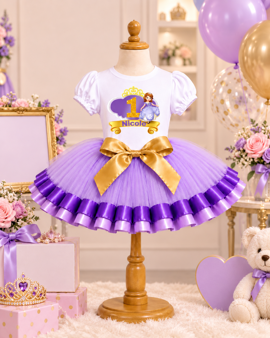 Princess 1st Birthday Tutu Outfit | Personalized Girls Outfit