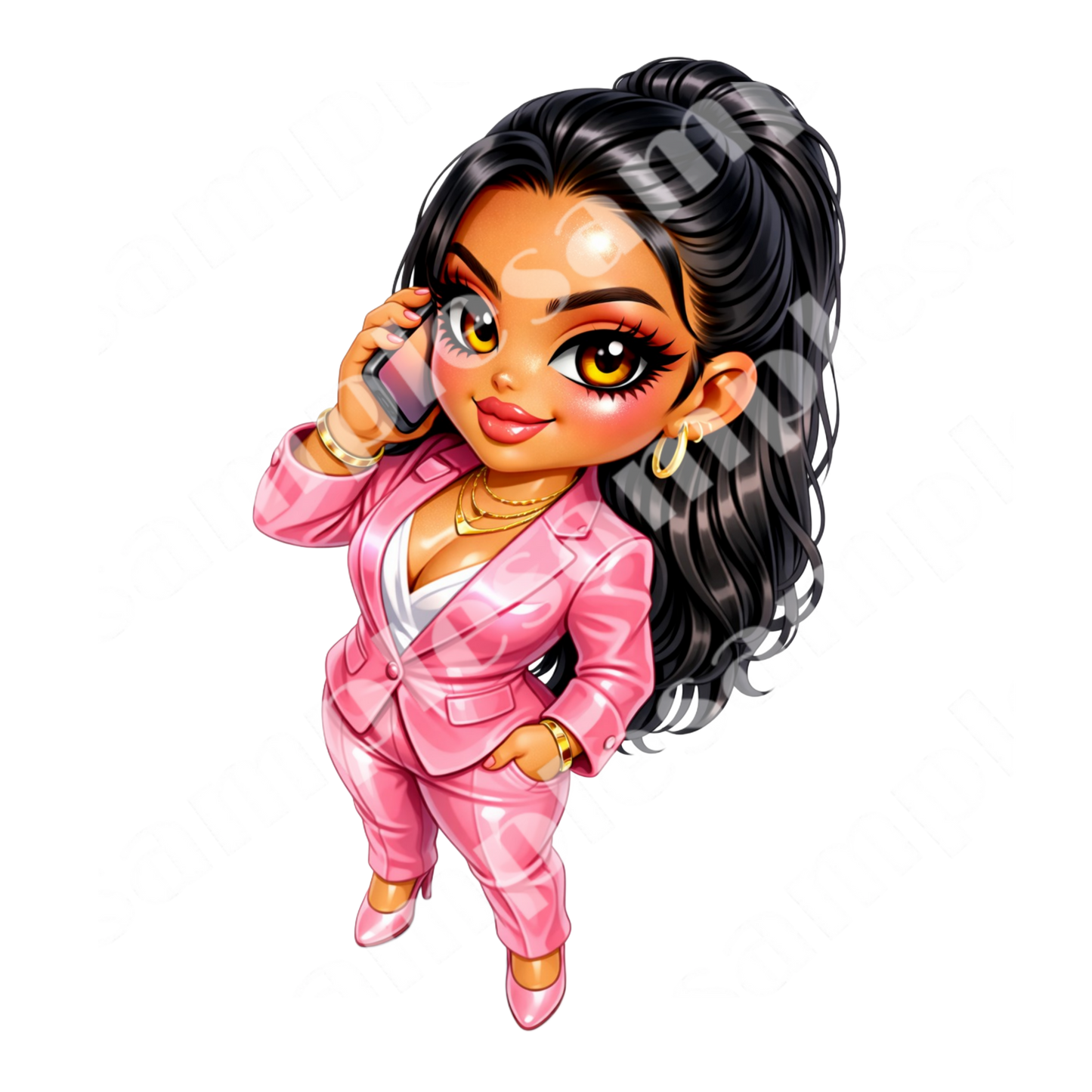 5 Business Woman Sticker Bundle Cliparts ( Digital Product)