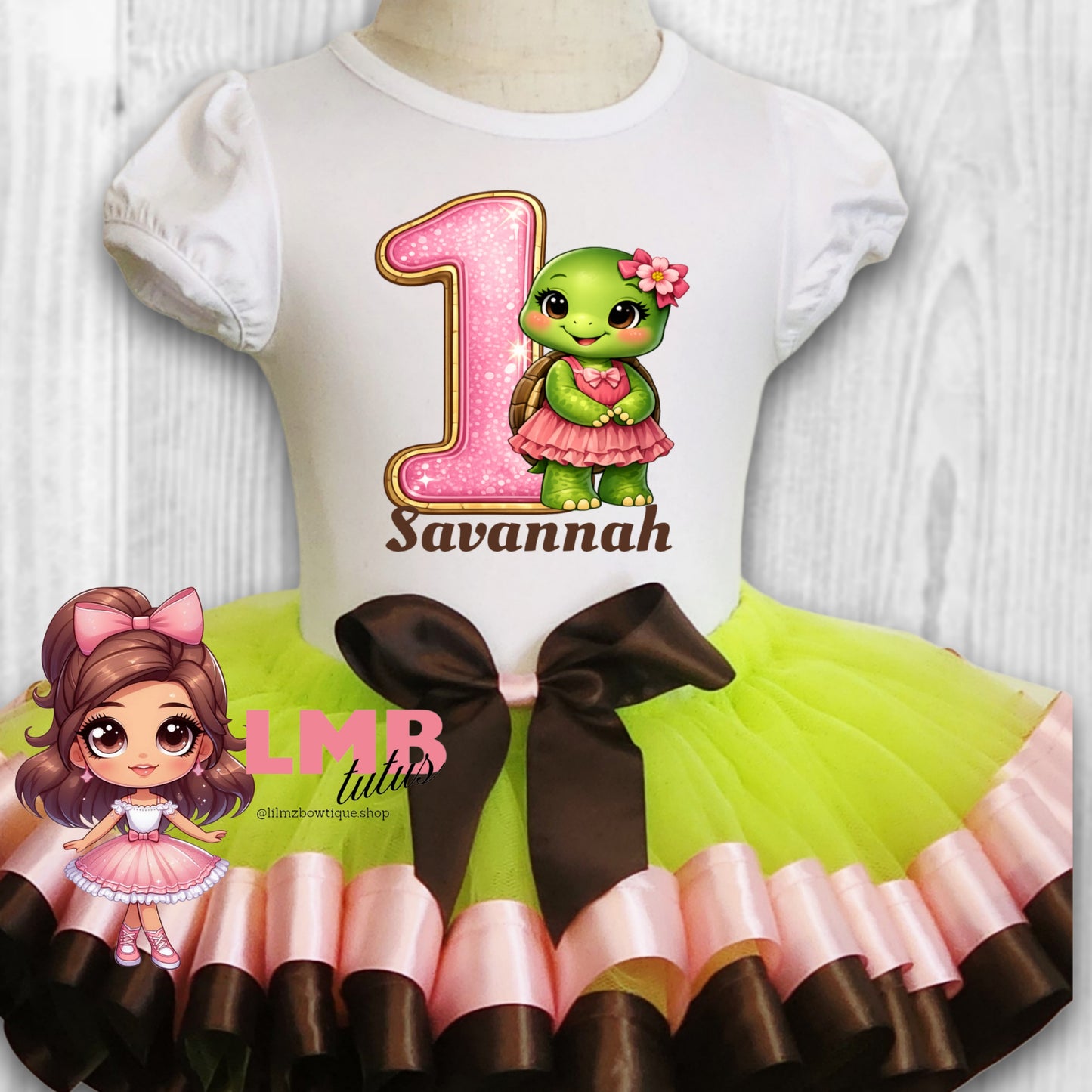 Cute Turtle Theme Birthday Tutu Outfit