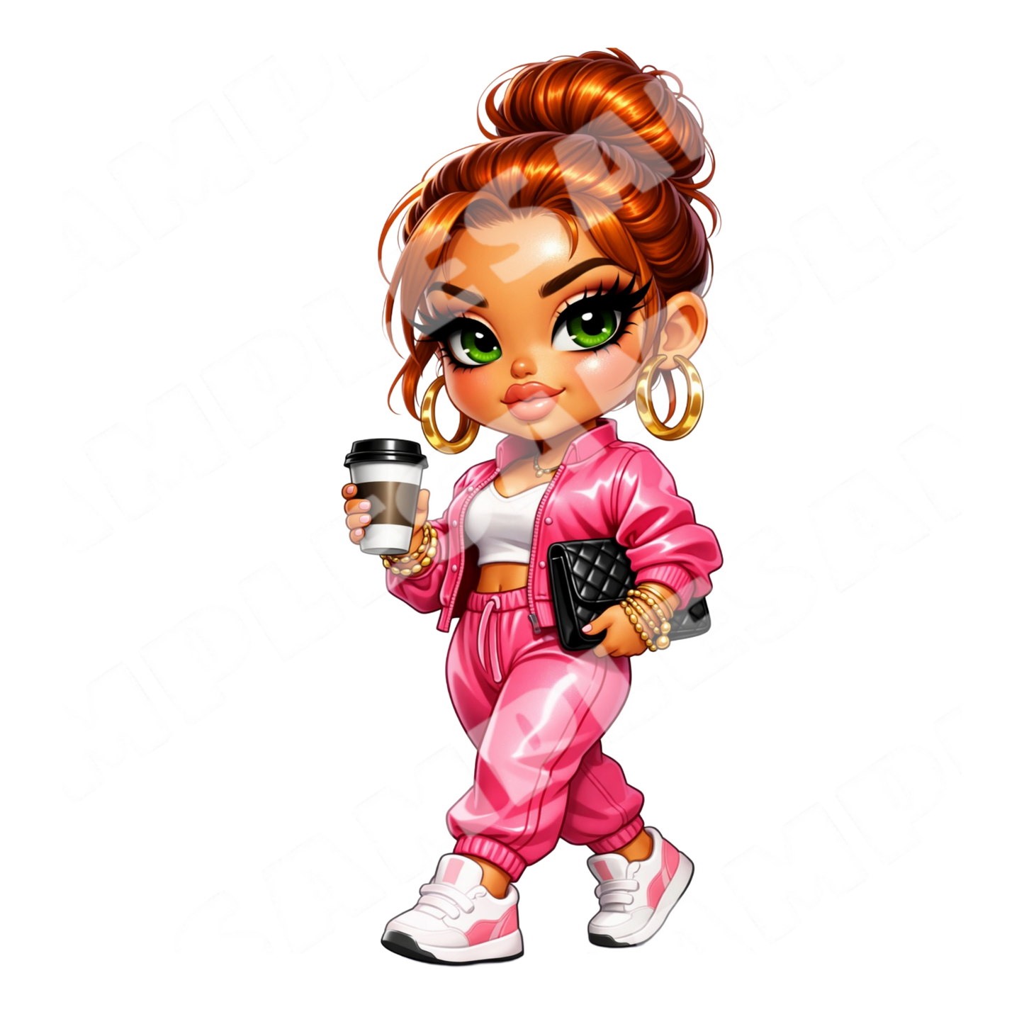 Pink Boss Babe 7 Sticker Bundle Cliparts (Digital Product)