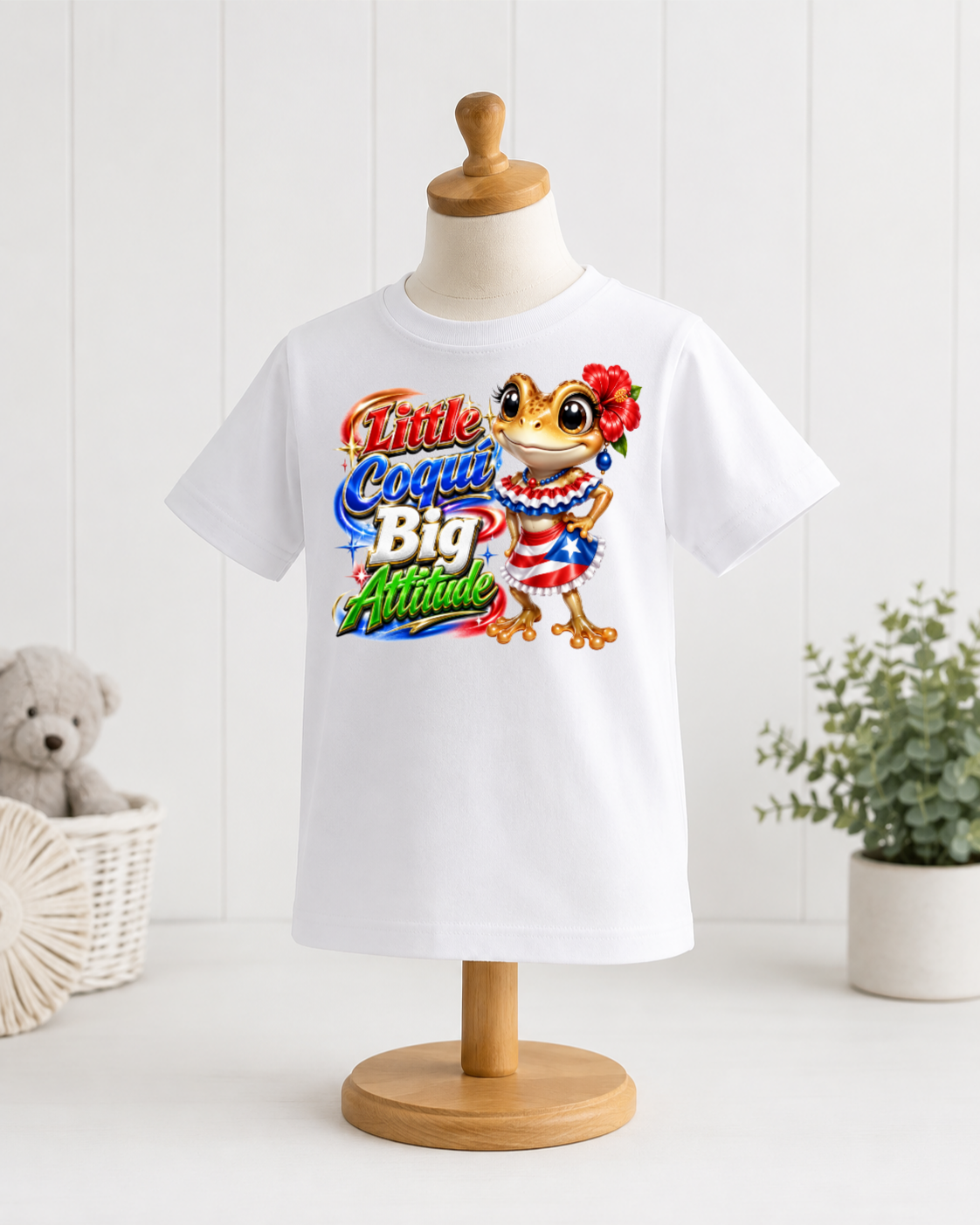 Little Coquí Big Attitude Girls Puerto Rican T-Shirt – Boricua Kids Graphic Tee