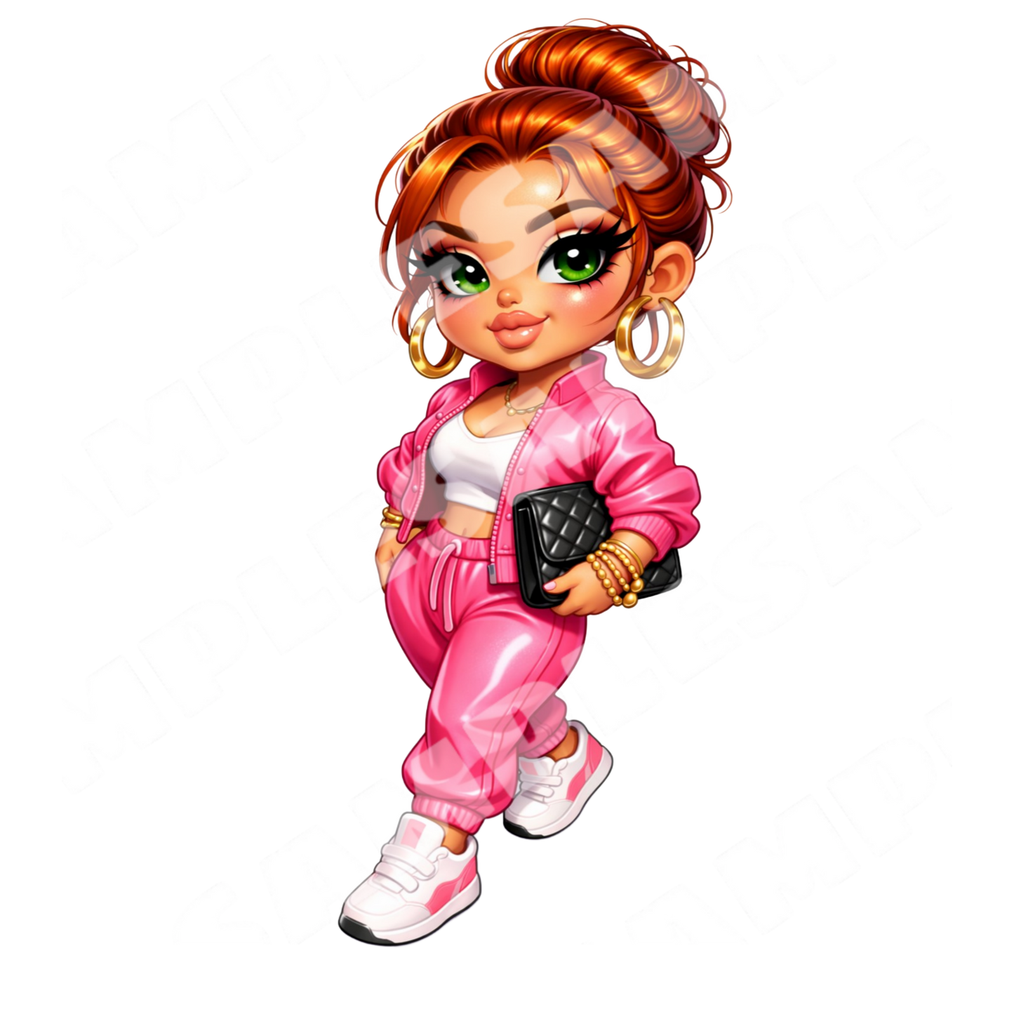 Pink Boss Babe 7 Sticker Bundle Cliparts (Digital Product)