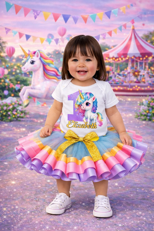 Unicorn Theme Birthday Tutu Outfit
