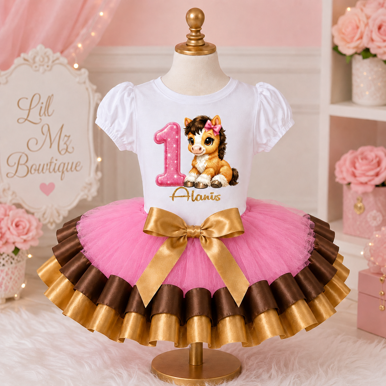 Clydesdale Horse Birthday Tutu Outfit for Girls