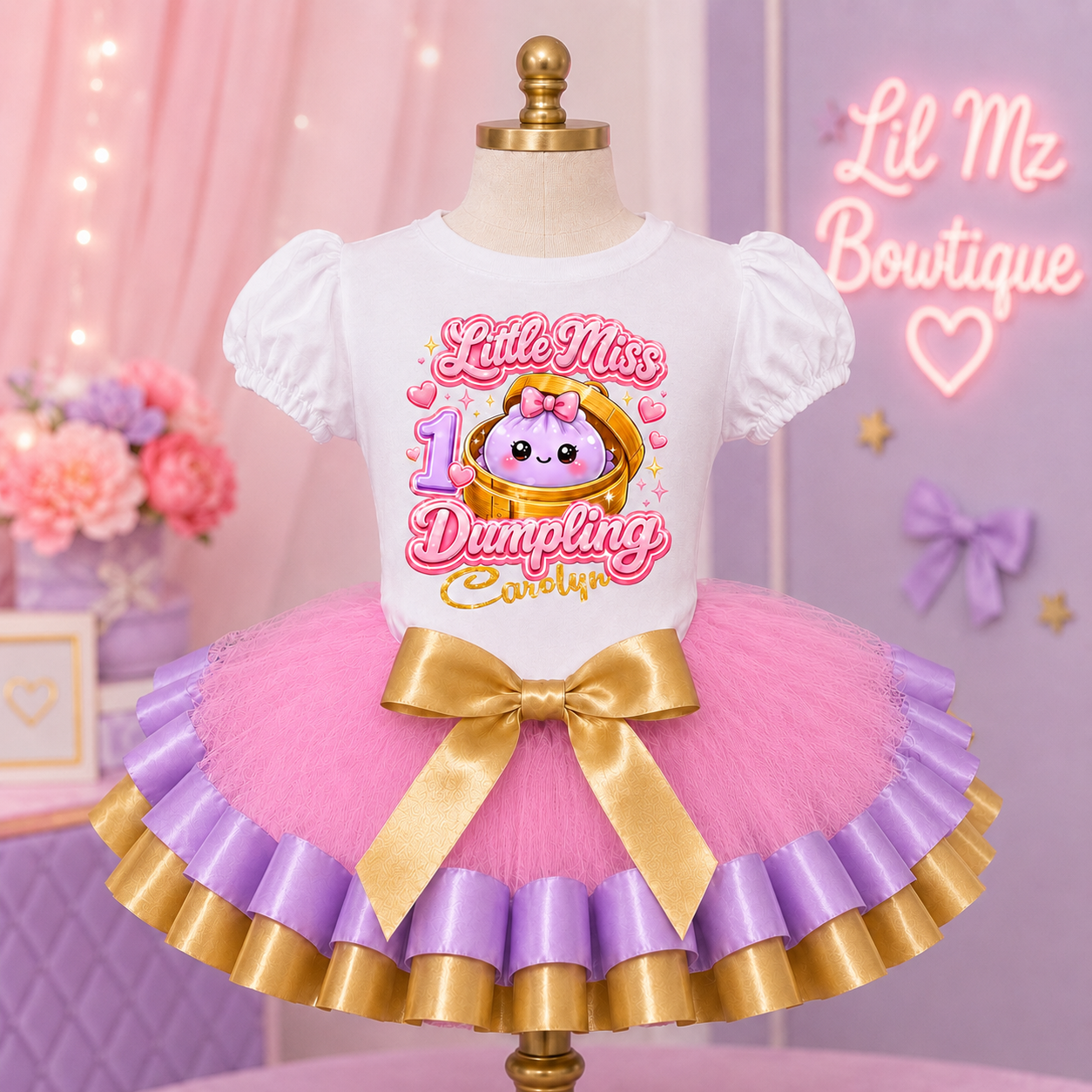Little Miss Dumpling 1st Birthday Tutu Outfit