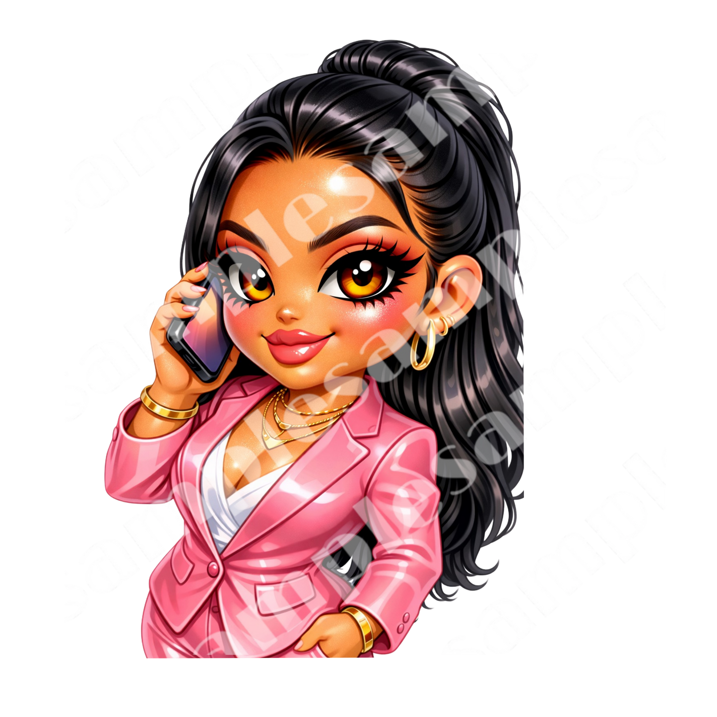5 Business Woman Sticker Bundle Cliparts ( Digital Product)