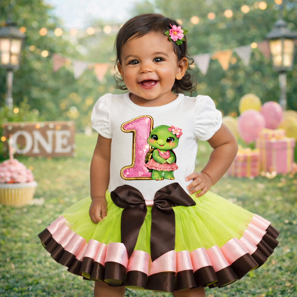 Cute Turtle Theme Birthday Tutu Outfit