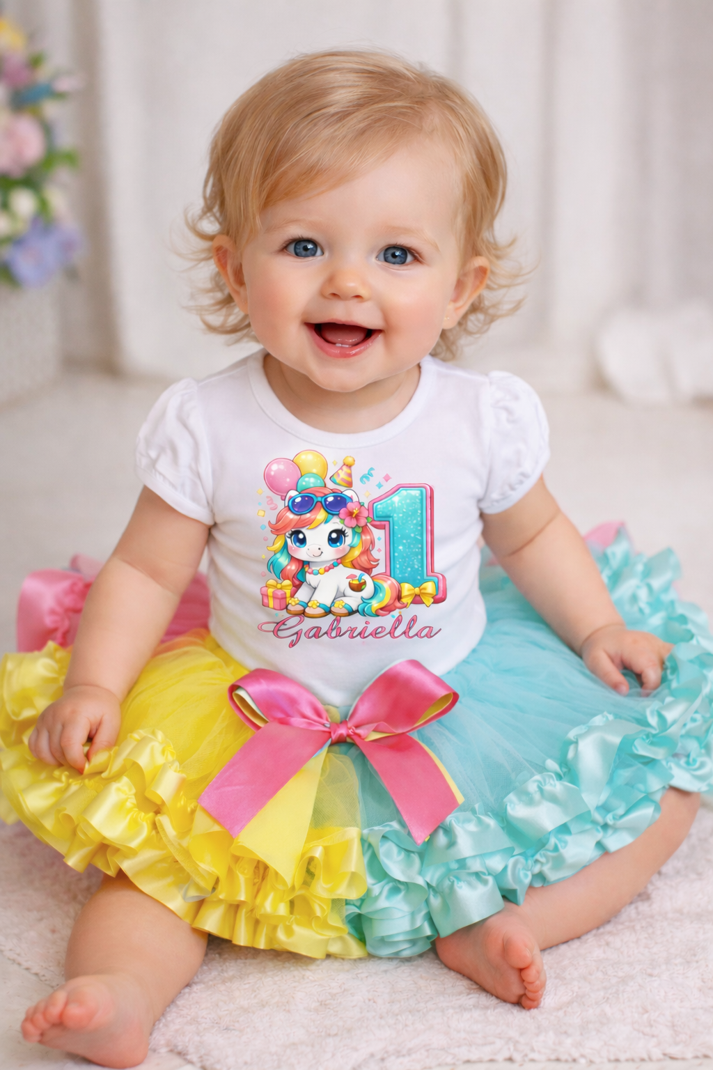 Summer Pony Theme Birthday Ruffled Tutu Outfit