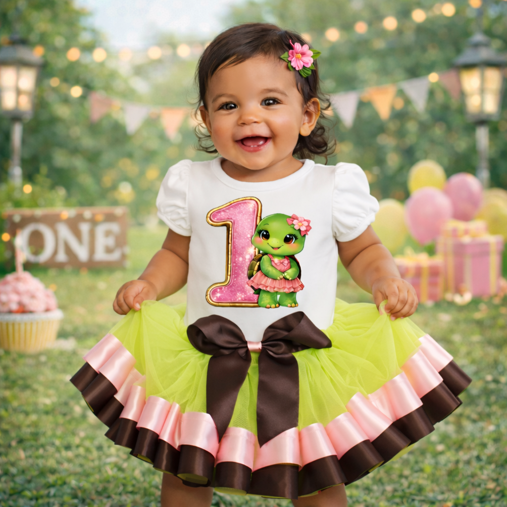 Cute Turtle Theme Birthday Tutu Outfit