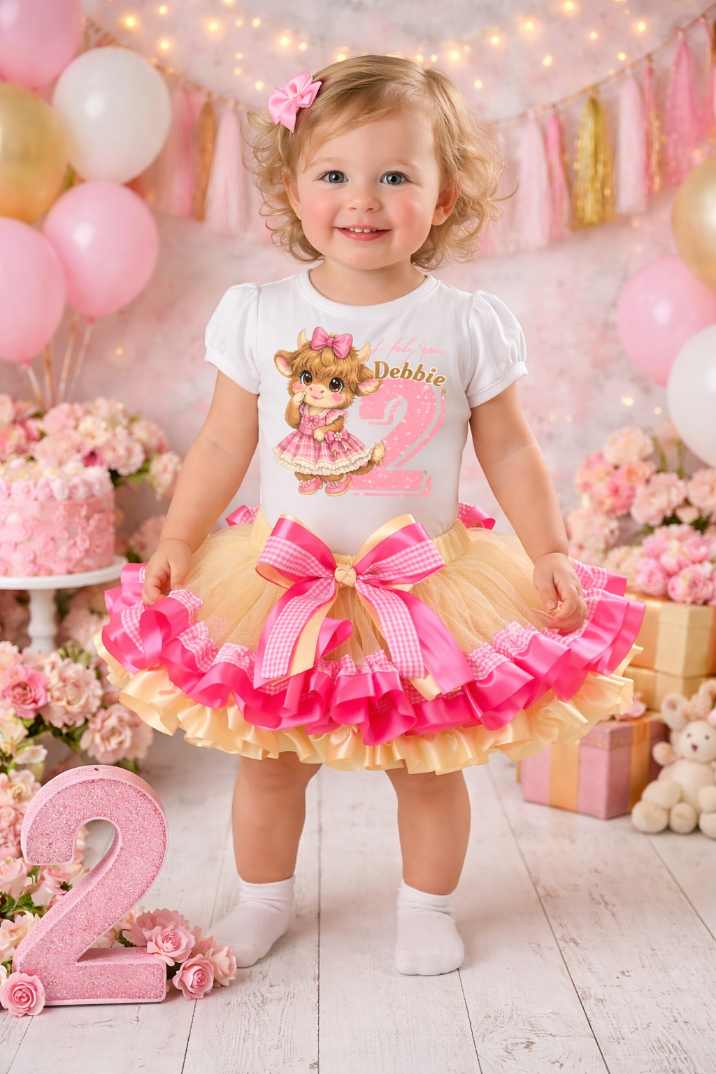 Cute Highland Cow Ruffle Tutu Outfit Set