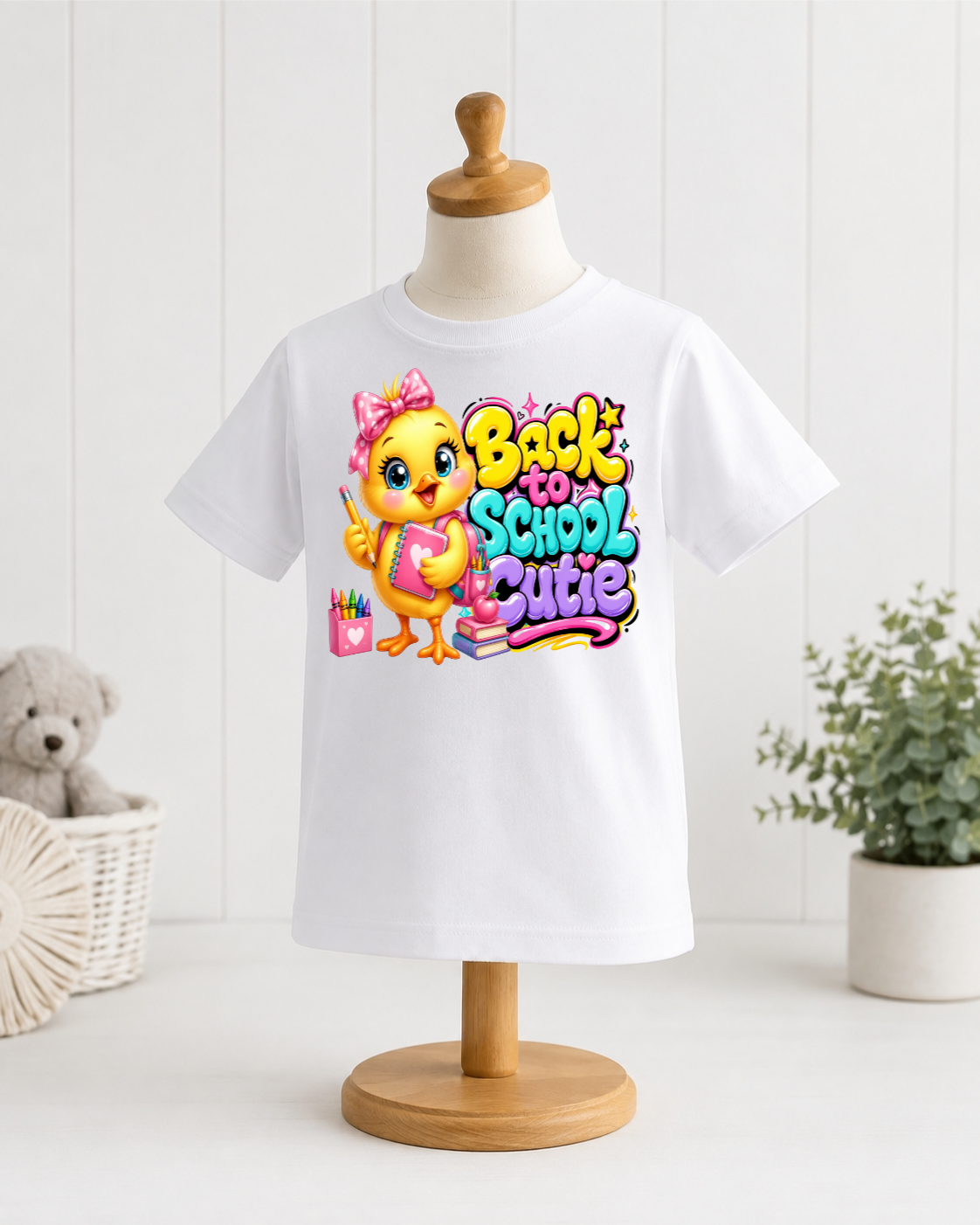Back to School Cutie Girls Shirt – Cute School Chick Kids Graphic Tee – First Day of School