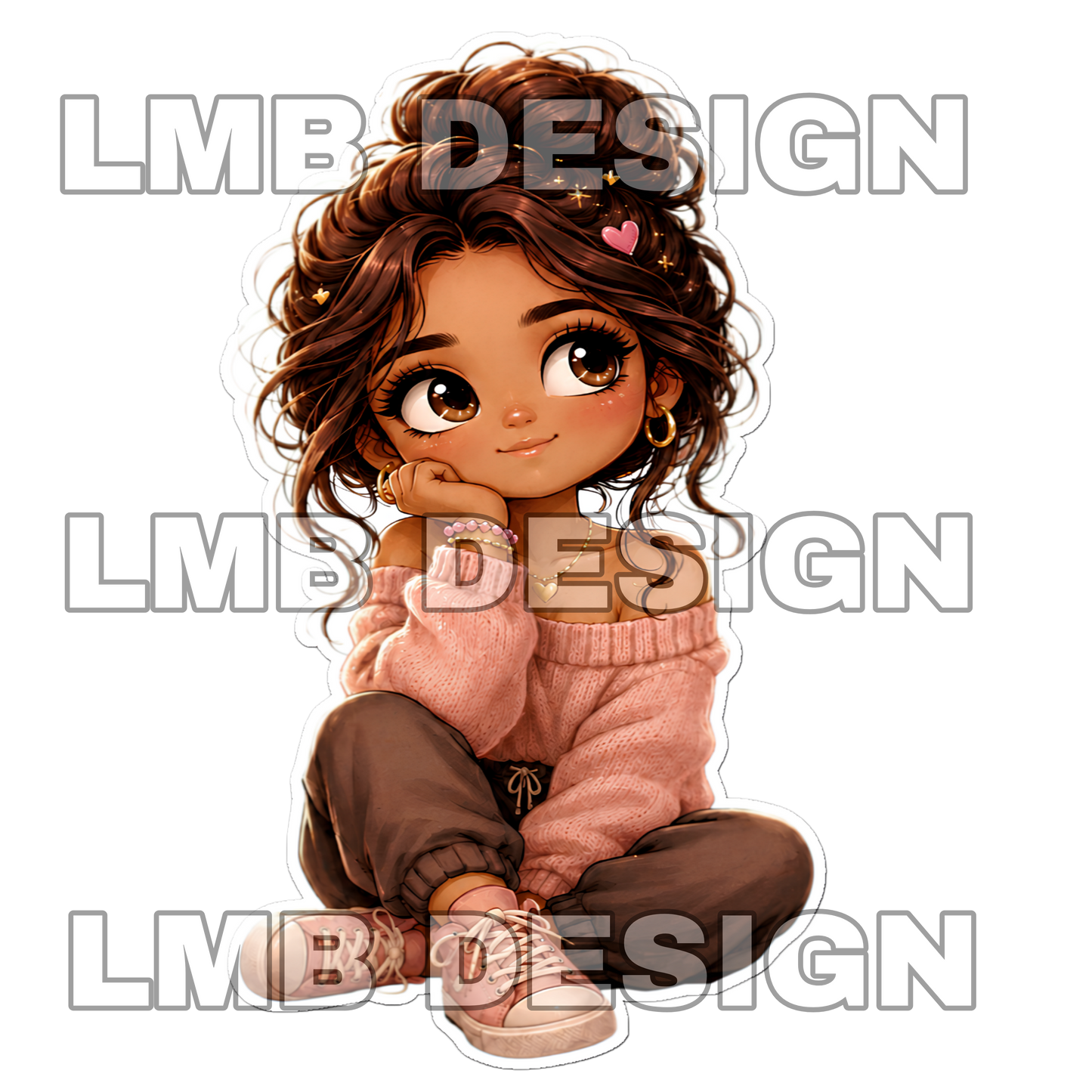 Life Has Its Ups & Downs Chibi Girl Motivational PNG Design (2 images only)  Instant Digital Download