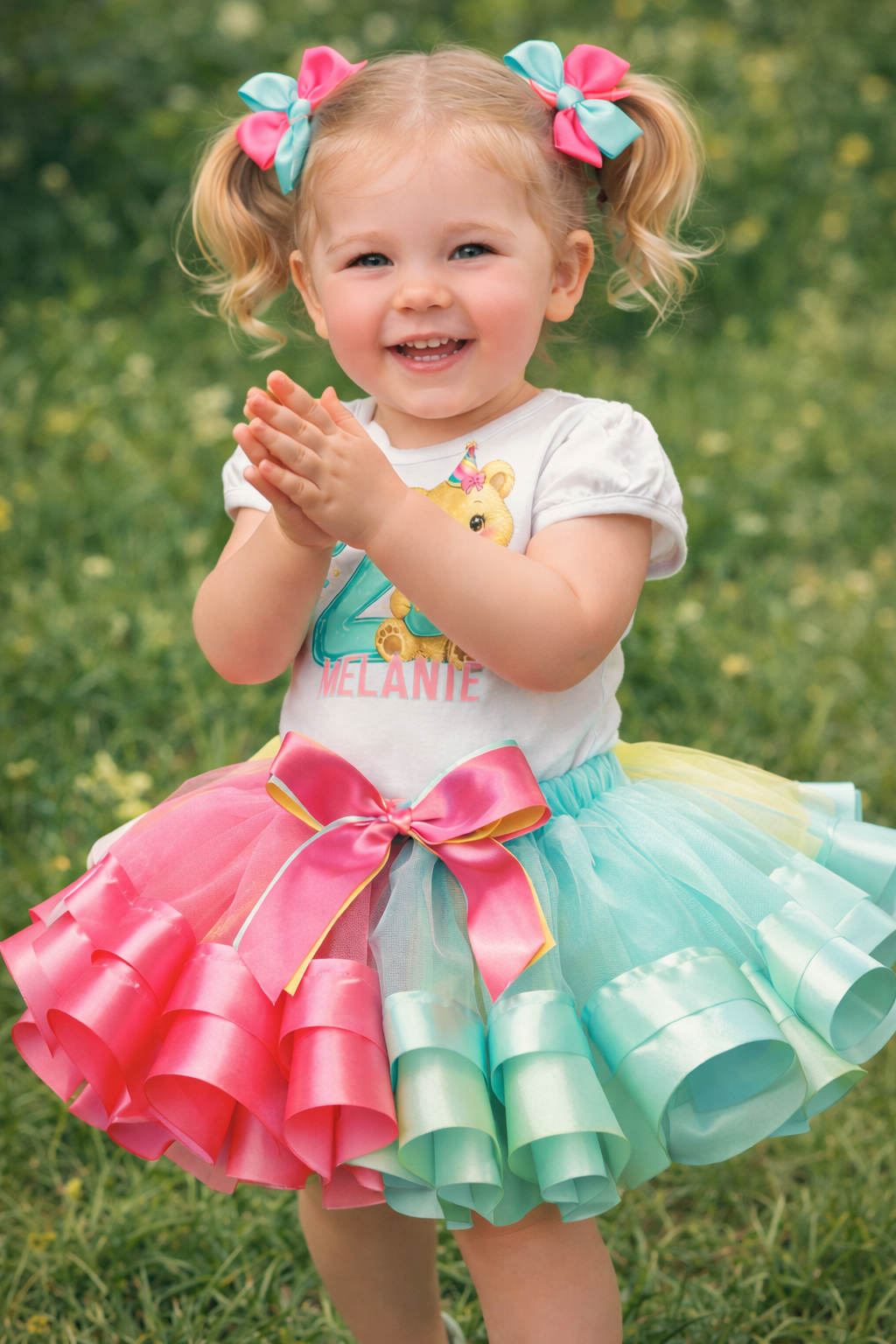 Cute Yellow Bear Theme Birthday Tutu Outfit