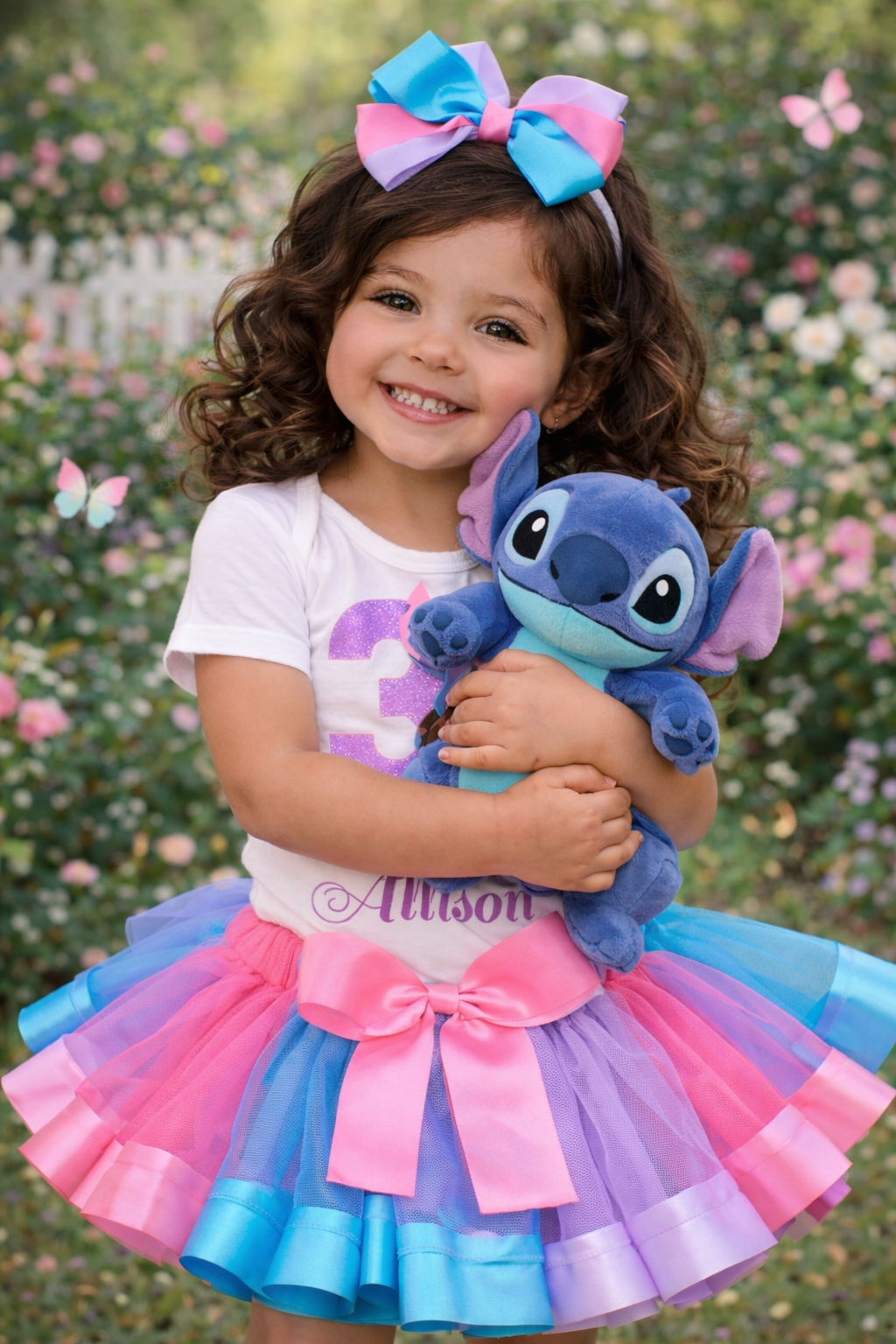 Inspired Stitch Chibi Girl Birthday Tutu Outfit