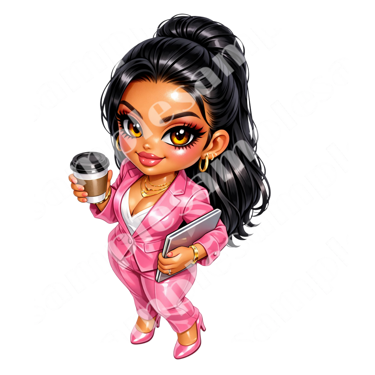 5 Business Woman Sticker Bundle Cliparts ( Digital Product)