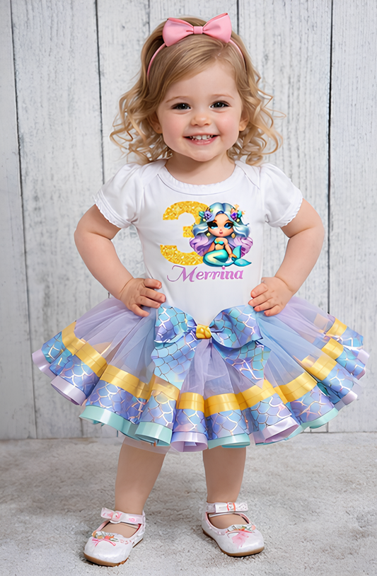 LIMITED Mermaid birthday theme tutu outfit